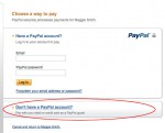 GetStuffedBook paying by PayPal, without a Paypal account